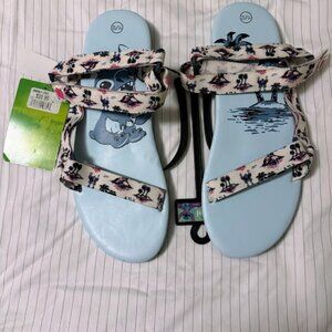 Disney Lilo & Stitch Double Loop N Hoop Adjustable Sandals Size 11 / 12 NWT Blue